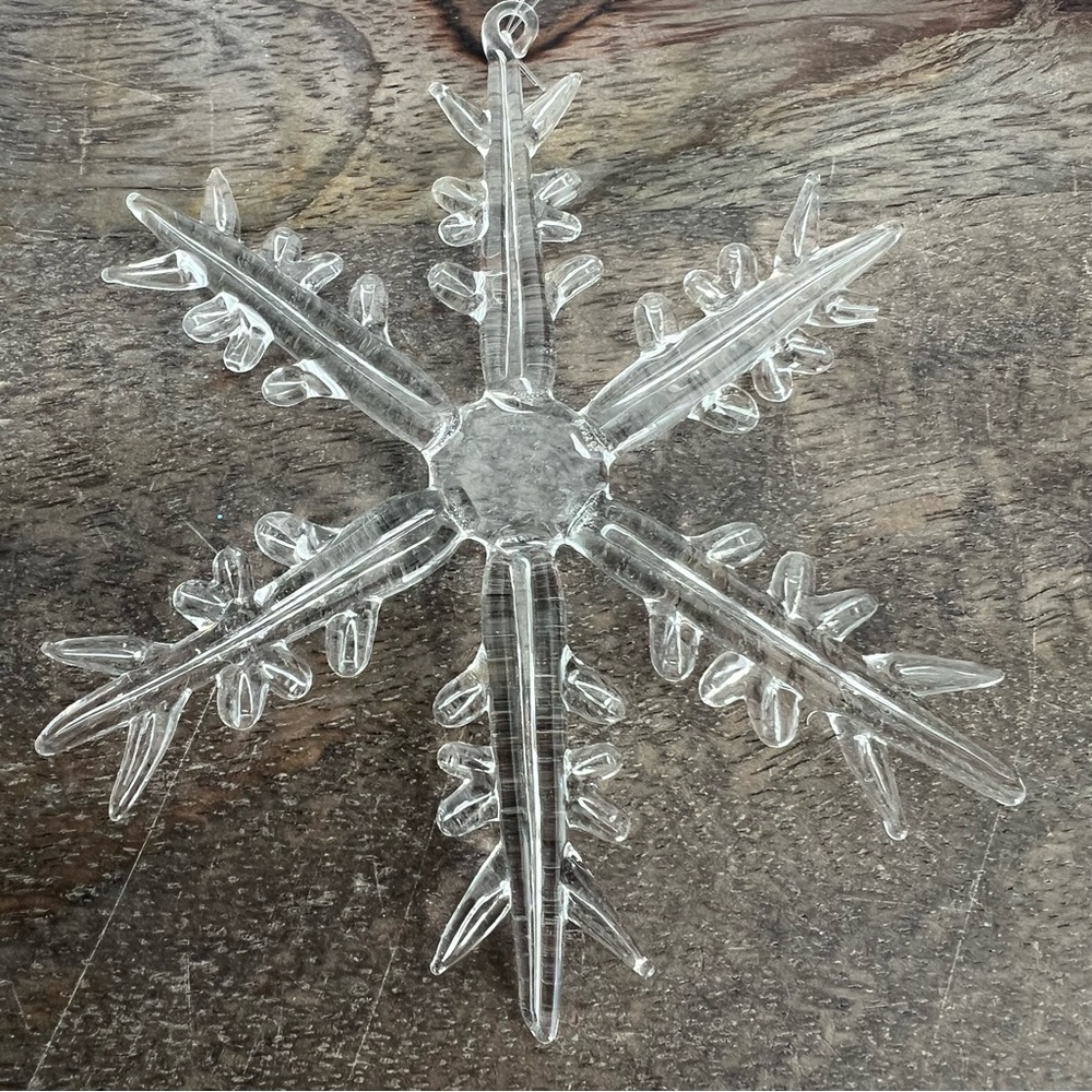 🍭6/$30 Glass Clear Snowflake Christmas Ornament